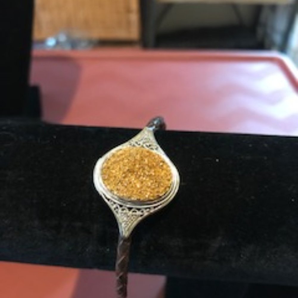sterling silver and druzy bracelet